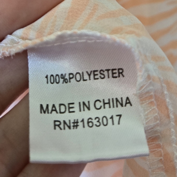 Princess Polly Ziggy Shirt Size 8 Orange White Sheer Zebra Print Blouse - Picture 8 of 9